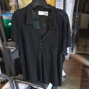 Chico's Black Button-Up Shirt 3